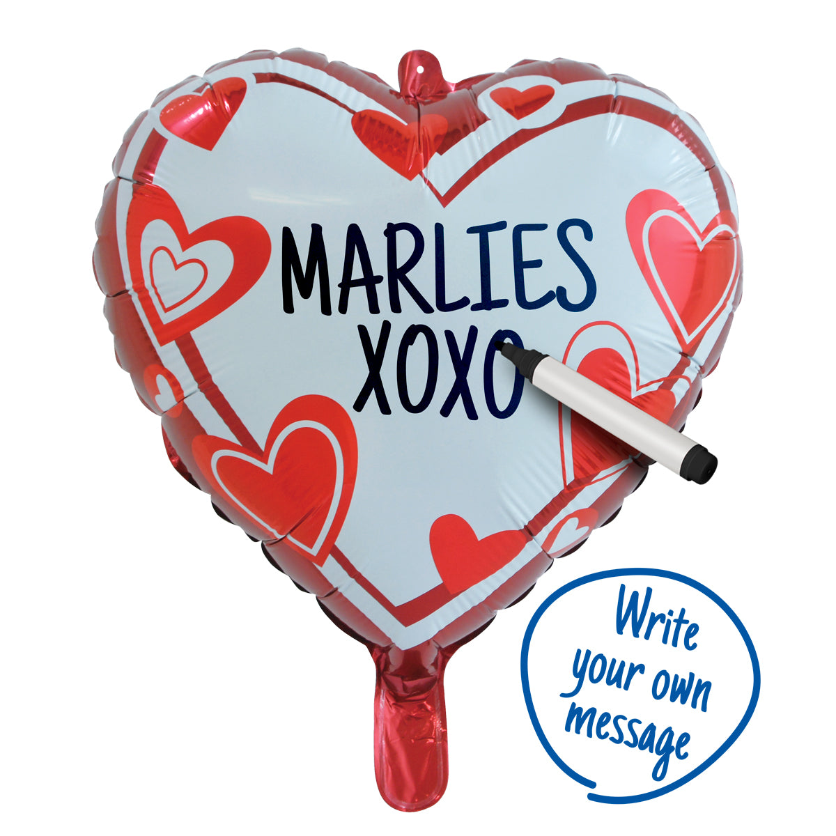 Hart Folieballon Beschrijf baar