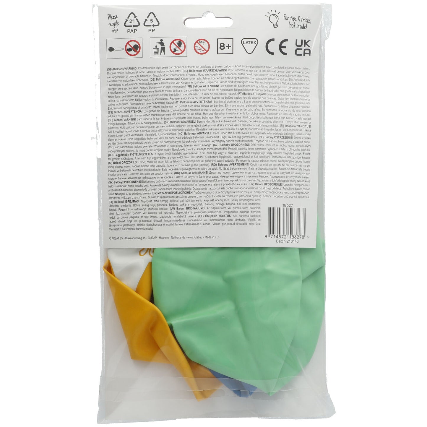 Latex Ballonnen XL You Are A Star Blauw/Groen/Goud