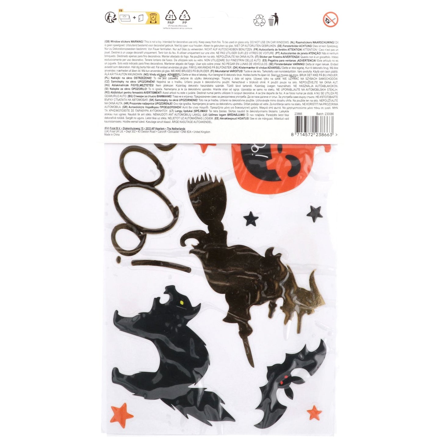 Happy Halloween BoOo Raamstickers