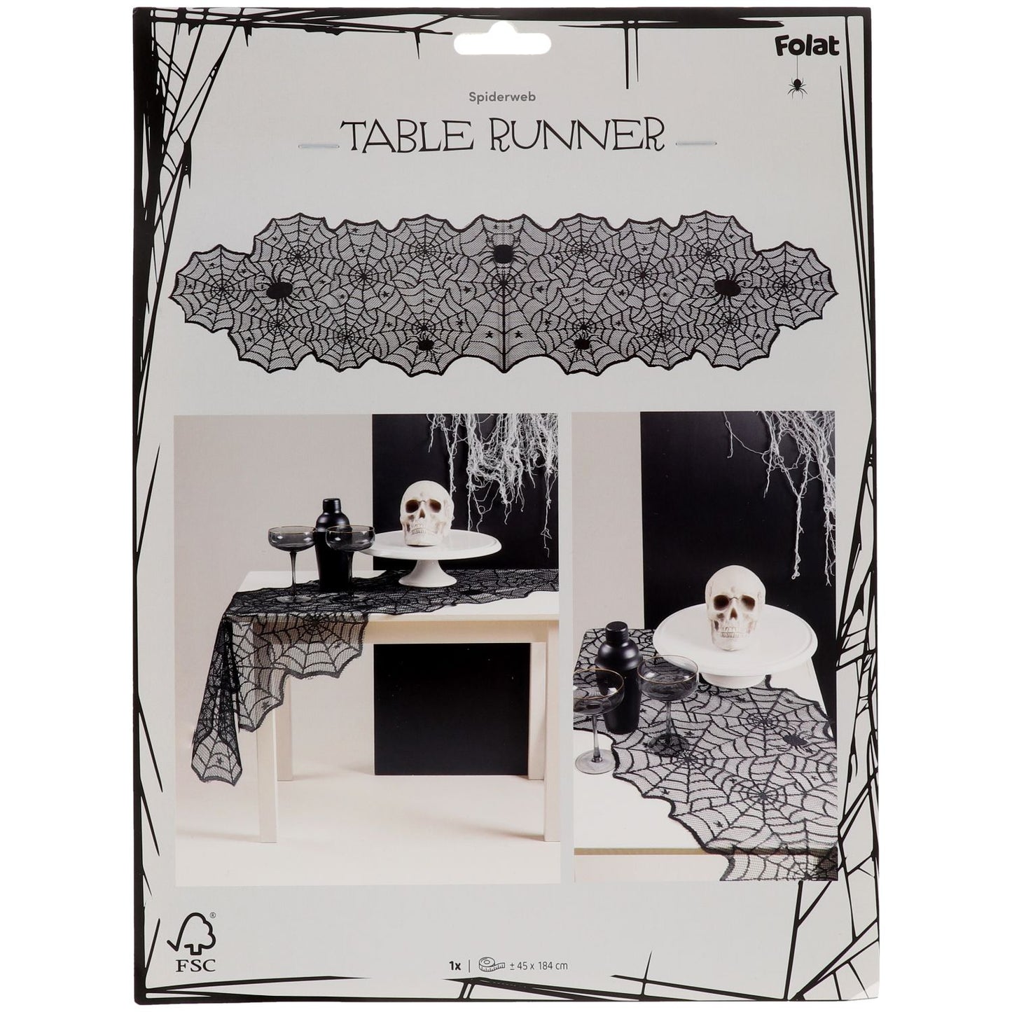 Halloween Tafelloper Spinnenweb