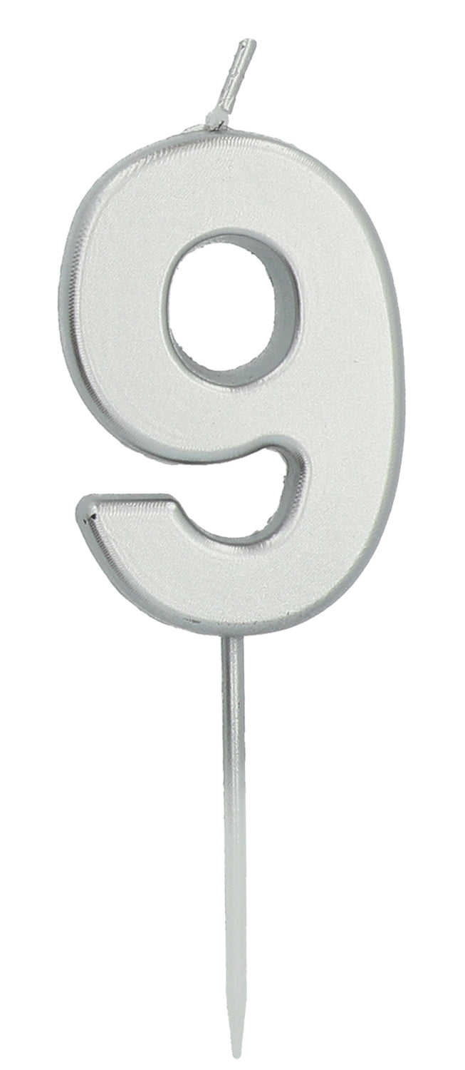 Kaars Zilver 0 t/m 9
