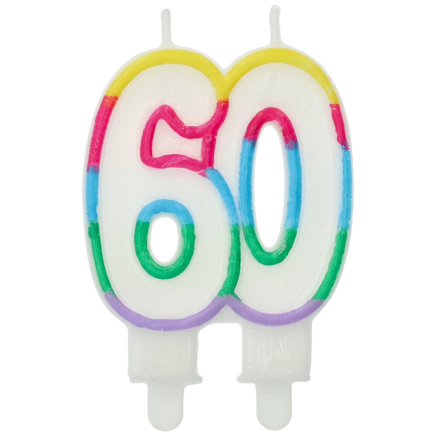 Kaars Cijfer in Regenboog Kleuren
