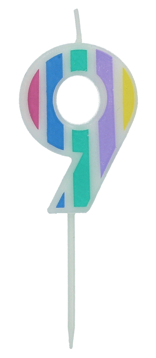 Kaars Pastel Strepen 0 t/m 9