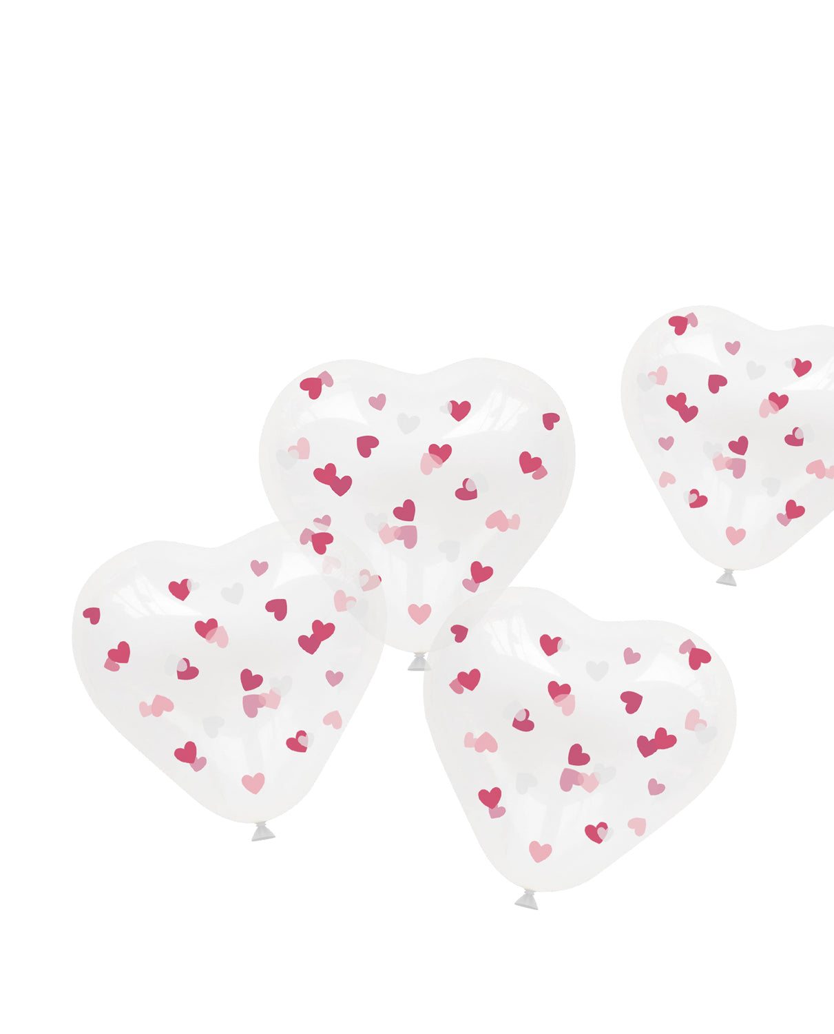 Hartvormige Ballonnen met Roze Confetti