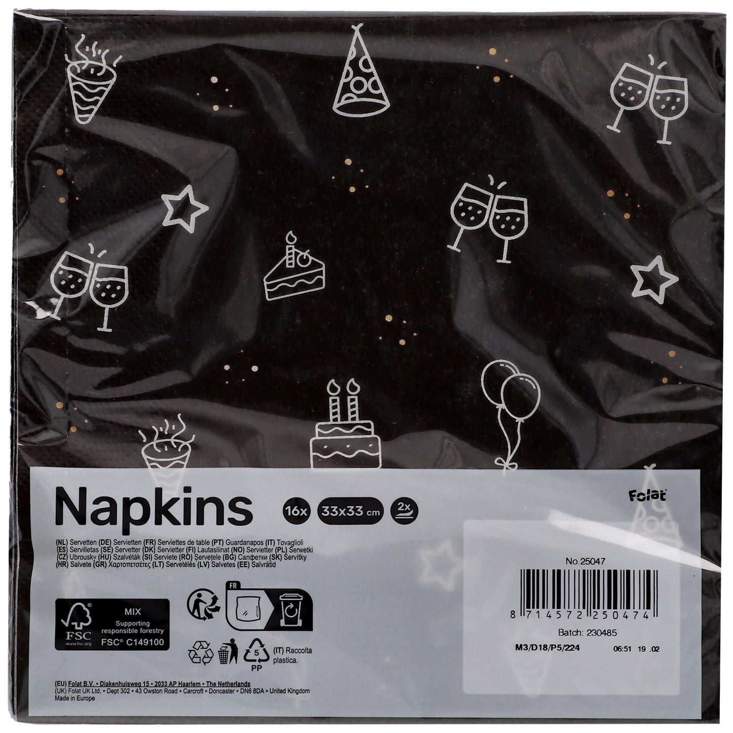 Shining Glam Servetten Happy Birthday