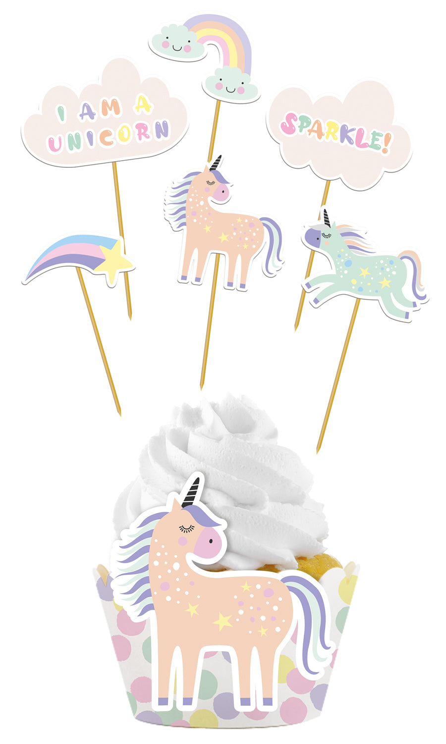Unicorn Cupcake Decoratie Set