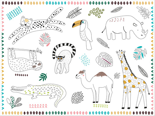 Zoo Party Inkleur Placemats