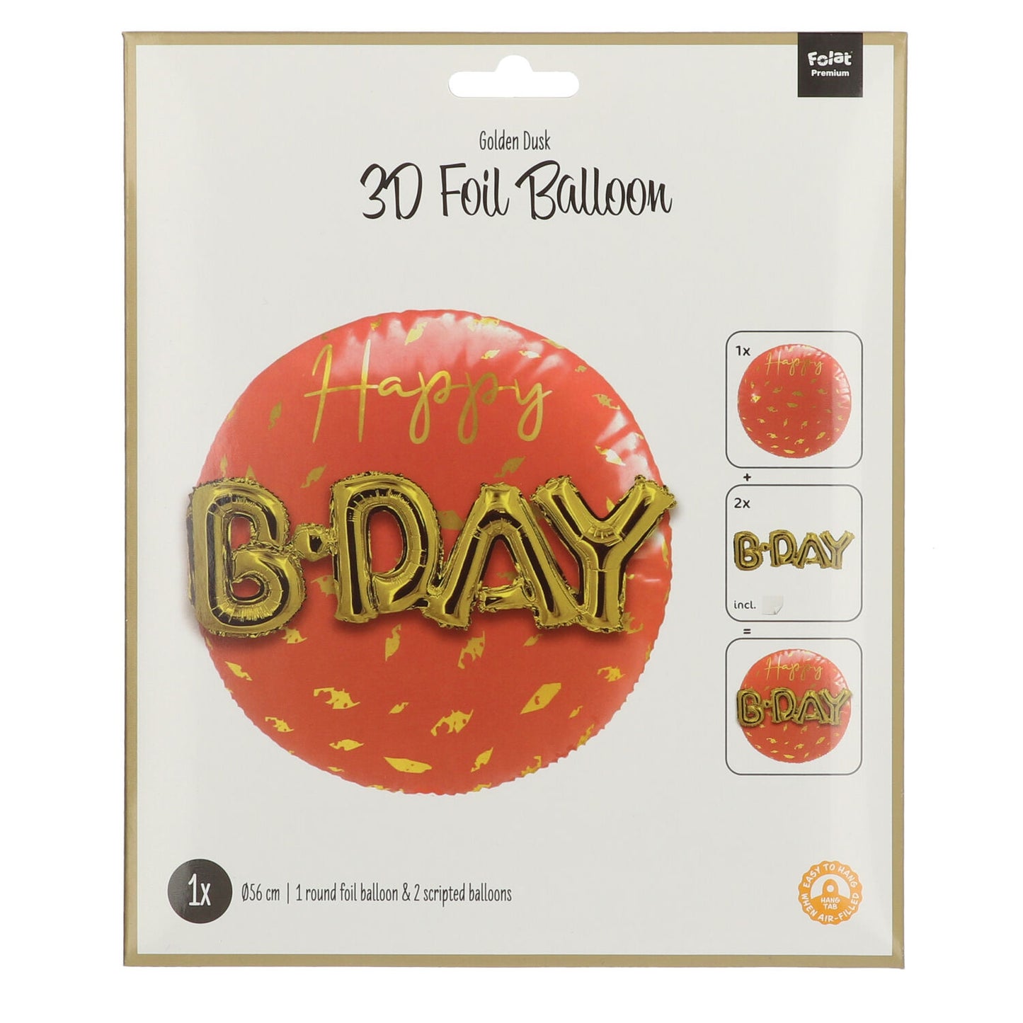Golden Dusk Folie Ballon 3D