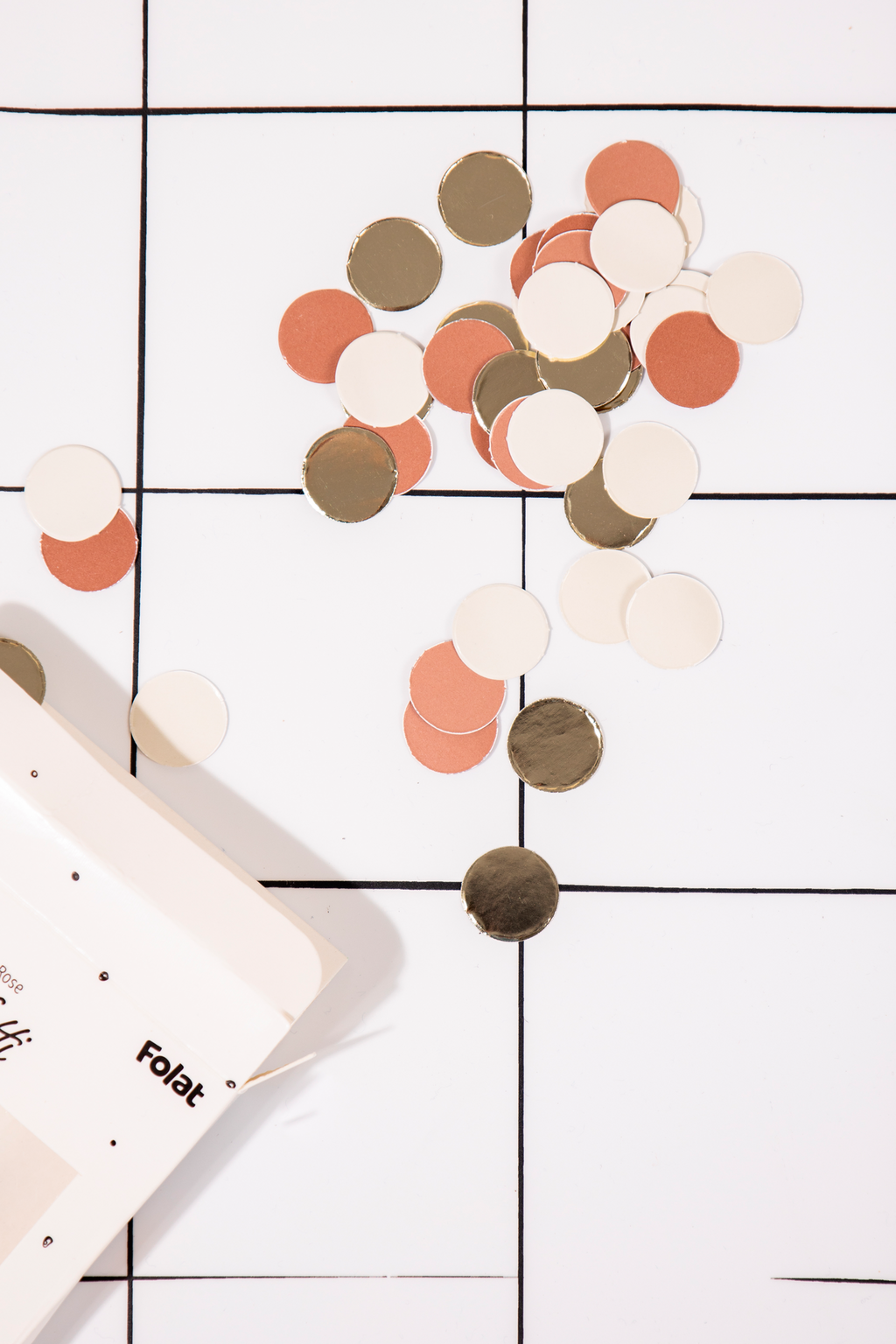 Crème Rose Tafel Confetti