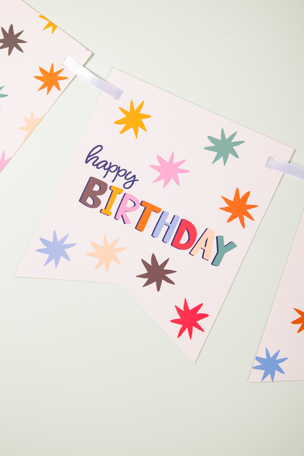 Starburst Vlaggenlijn Happy Birthday