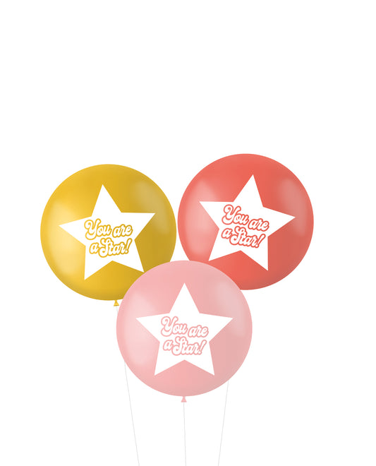 Latex Ballonnen XL You Are A Star Rood/Goud/Roze